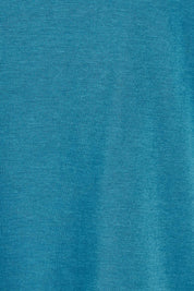 Product shot of The Classic Cotton Blend Short Sleeve Tee in colour Petrol (Blue), detail