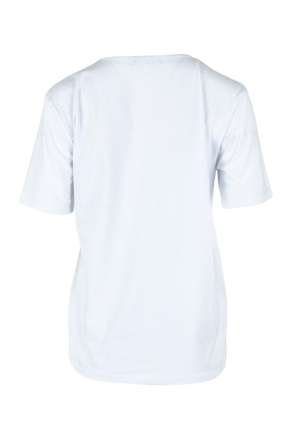 Product shot of The Classic Cotton Blend Short Sleeve Tee in colour White (White), from the back