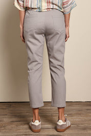 Model Amandam wearing size 10 of the The Pull On Cotton Pant With Drawstring – Biscuit in colour Biscuit, from the back