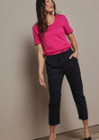The Pull On Cotton Pant With Drawstring - Black
