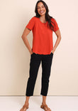 The Pull On Cotton Pant With Drawstring – Black