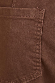 Product shot of the The Pull On Cotton Pant With Drawstring – Chocolate in colour Chocolate, showing detail