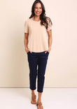 The Pull On Cotton Pant With Drawstring – Navy