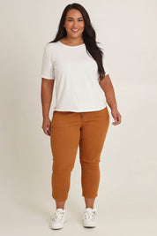 Preloved The Pull On Cotton Pant With Drawstring – Rust