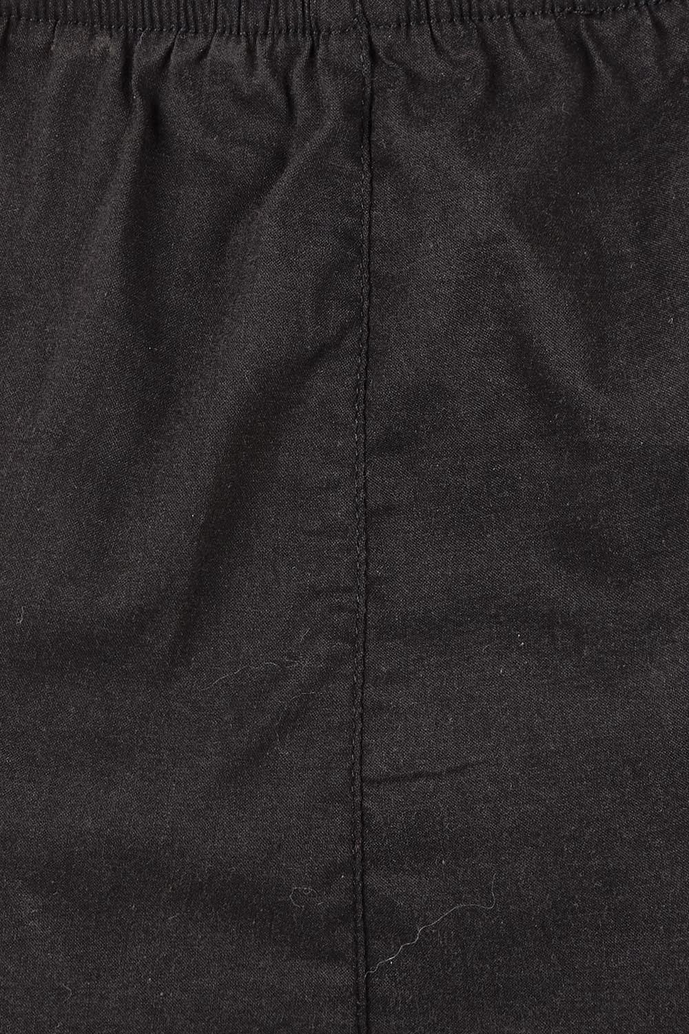 Product shot of The Pull On Elastic Waist Cotton Blend Capri Pant in colour Black (Black), detail