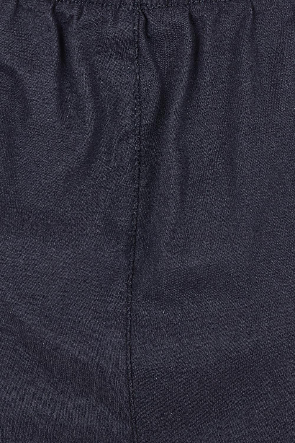 Product shot of The Pull On Elastic Waist Cotton Blend Capri Pant in colour Navy (Blue), detail