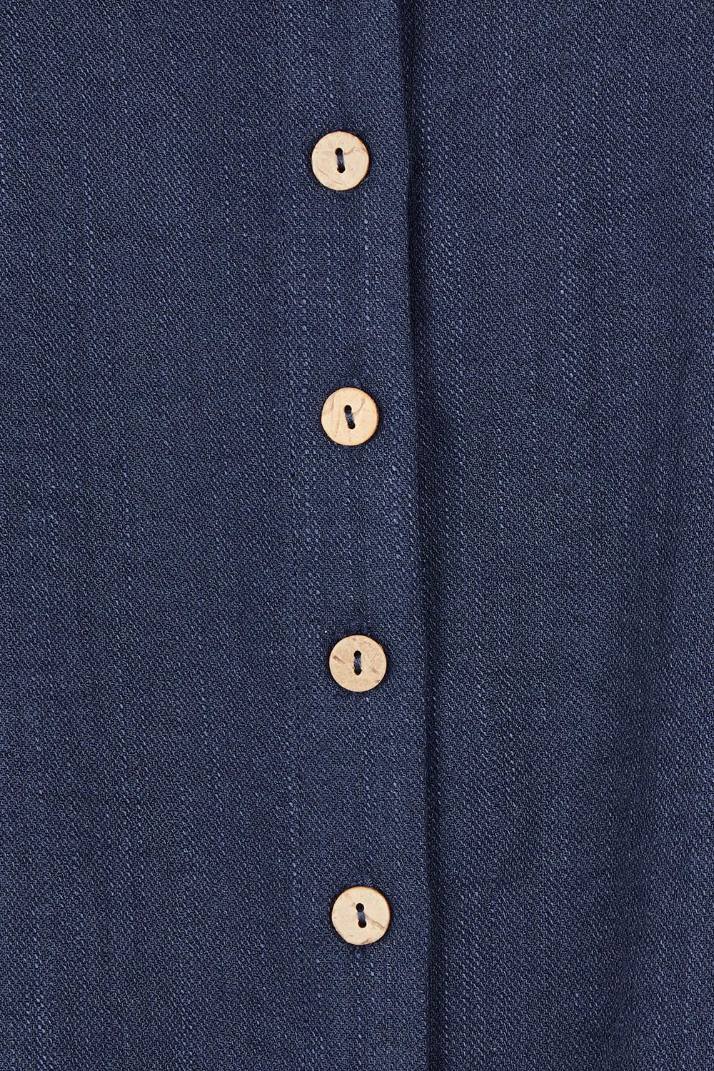 Product shot of The Must Have Linen Look Shirt in colour Navy (Blue), detail