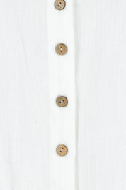 Product shot of The Must Have Linen Look Shirt in colour White (White), detail