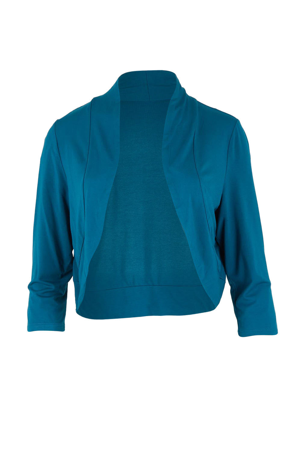 Product shot of The Mix Me Match Me Bamboo Shrug in colour Marine (Blue), from the front