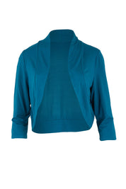 Product shot of The Mix Me Match Me Bamboo Shrug in colour Marine (Blue), from the front