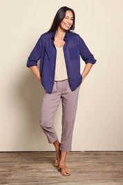 The Elastic Waist Pull On Patch Pocket Pant – Coffee