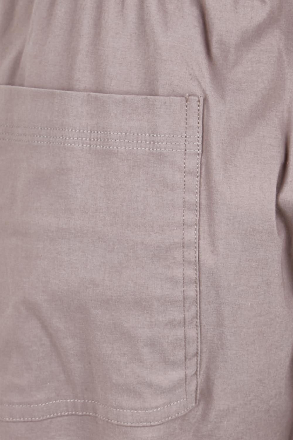 Product shot of the The Elastic Waist Pull On Patch Pocket Pant – Coffee in colour Coffee, showing detail