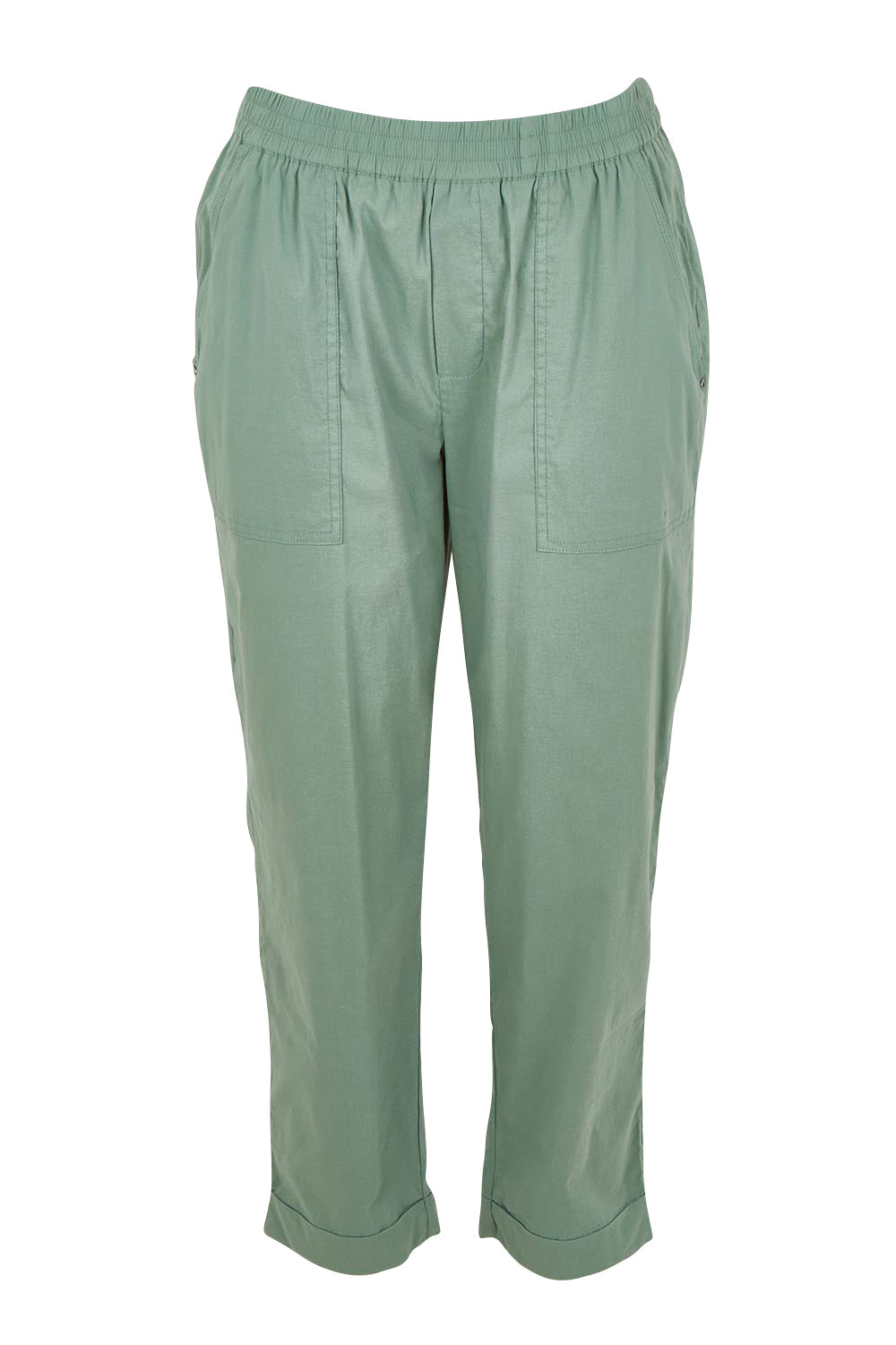 Preloved The Elastic Waist Pull On Patch Pocket Pant - Fern
