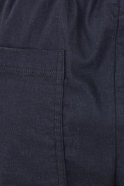 Product shot of The Elastic Waist Pull On Patch Pocket Pant in colour Navy (Blue), detail