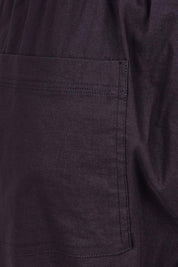 Product shot of the The Elastic Waist Pull On Patch Pocket Pant – Navy in colour Navy, showing detail