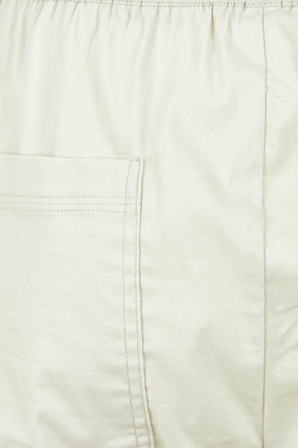 Product shot of The Elastic Waist Pull On Patch Pocket Pant in colour Pummice, detail