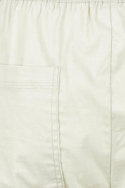 Product shot of The Elastic Waist Pull On Patch Pocket Pant in colour Pummice, detail
