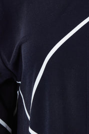 Product shot of The Easy Wear Printed Shrug in colour Navywhite (Blue), detail