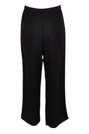 Product shot of The Must Have Linen Look Pull on Pant in colour Black (Black), from the back