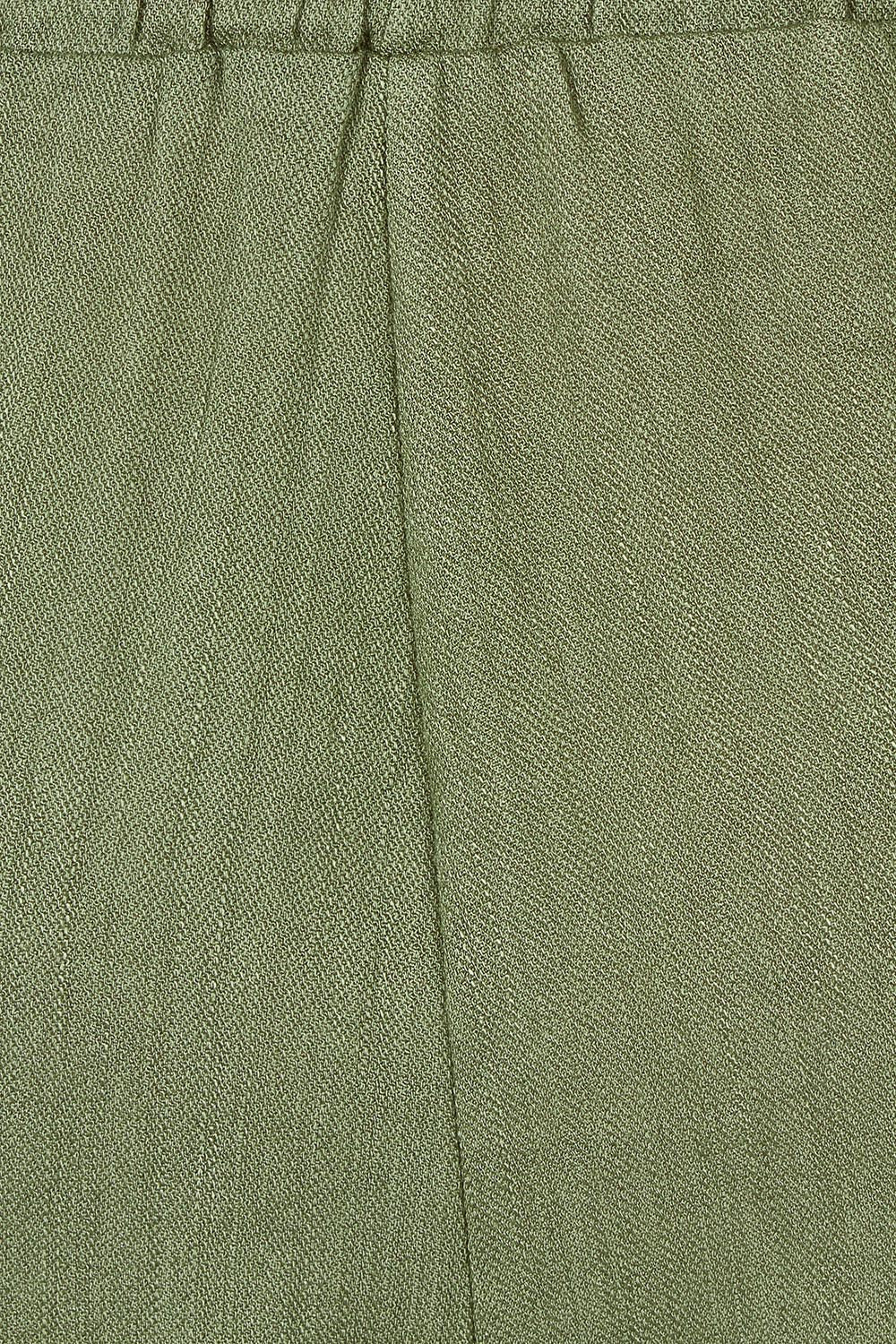 Product shot of The Must Have Linen Look Pull on Pant in colour Kkahi (Green), detail