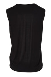 Product shot of The Mix Me Match Me Bamboo Tank in colour Black (Black), from the back