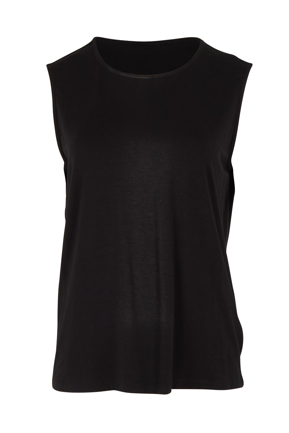 Product shot of The Mix Me Match Me Bamboo Tank in colour Black (Black), from the front
