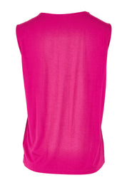 Product shot of The Mix Me Match Me Bamboo Tank in colour Cerise (Pink), from the back