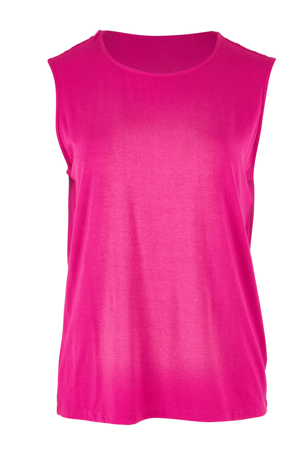 Product shot of The Mix Me Match Me Bamboo Tank in colour Cerise (Pink), from the front