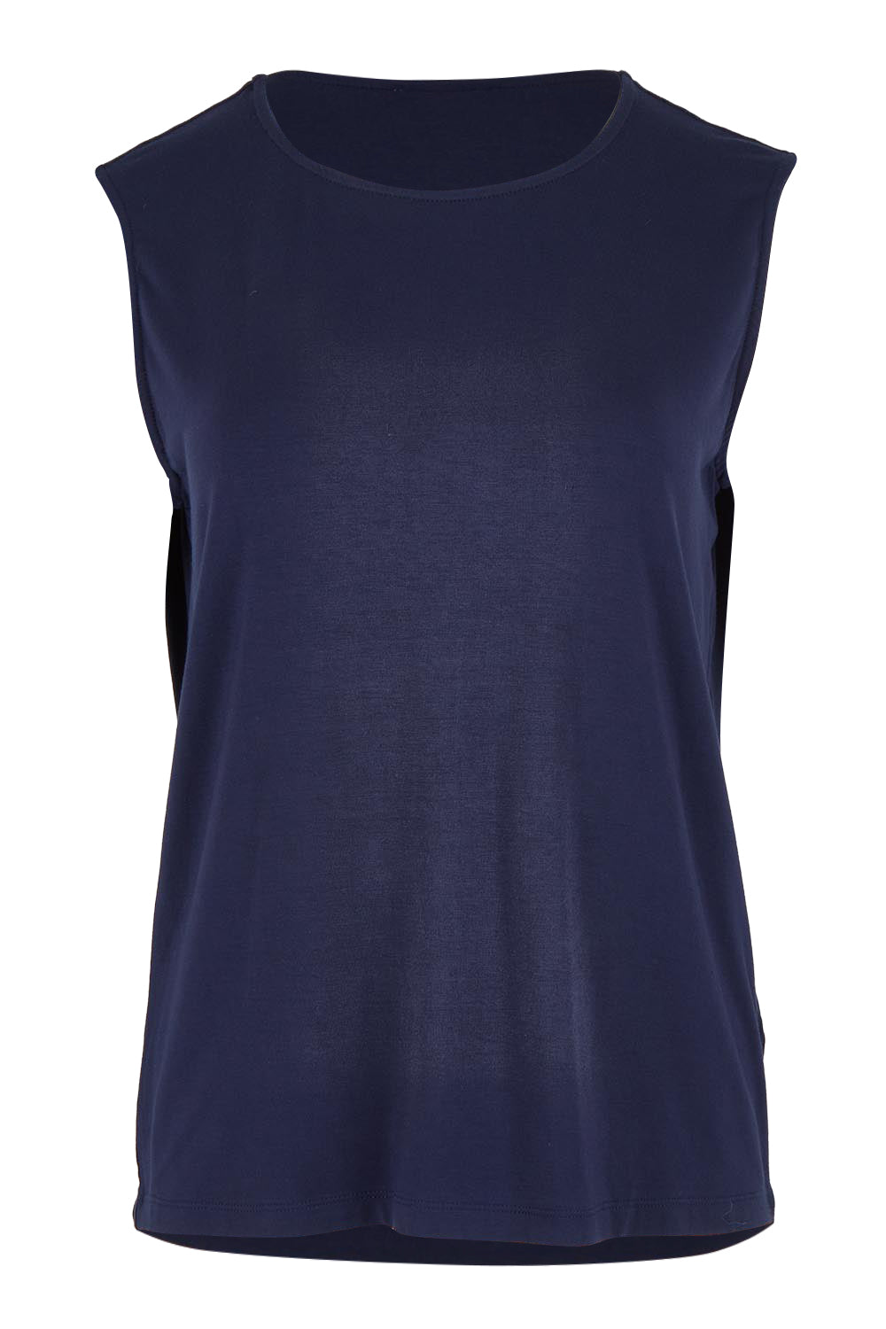 Product shot of The Mix Me Match Me Bamboo Tank in colour Darknavy (Blue), from the front