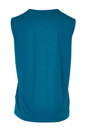 Product shot of The Mix Me Match Me Bamboo Tank in colour Marine (Blue), from the back