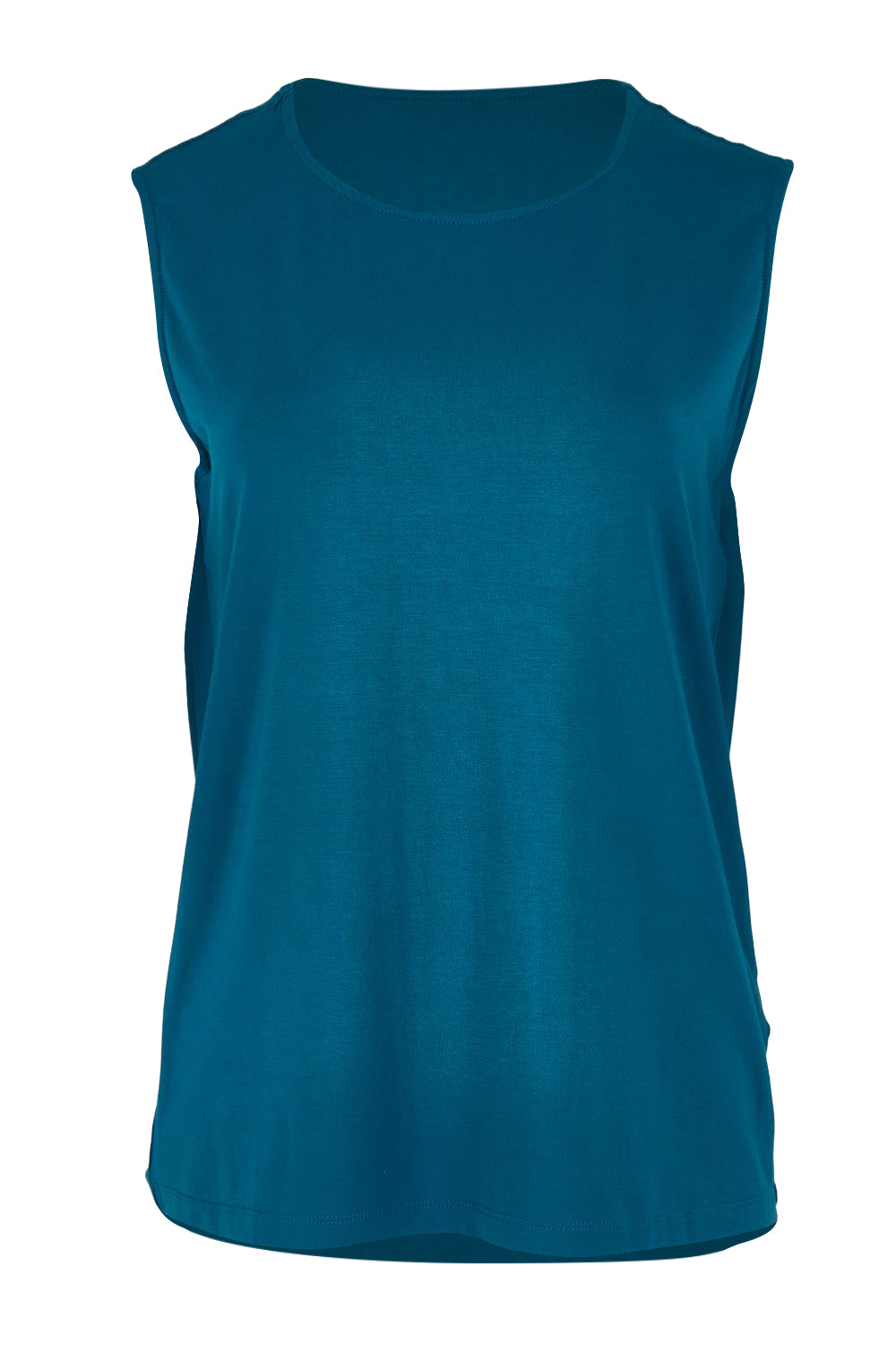 Product shot of The Mix Me Match Me Bamboo Tank in colour Marine (Blue), from the front