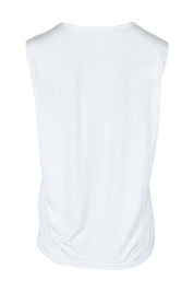 Product shot of The Mix Me Match Me Bamboo Tank in colour White (White), from the back