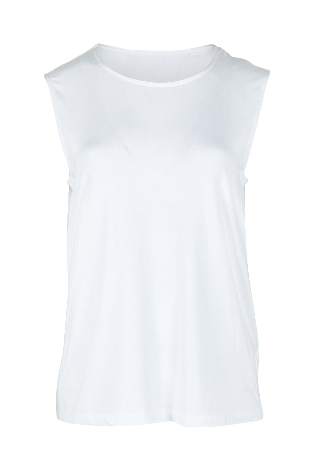 Product shot of The Mix Me Match Me Bamboo Tank in colour White (White), from the front