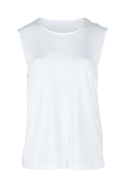Product shot of The Mix Me Match Me Bamboo Tank in colour White (White), from the front