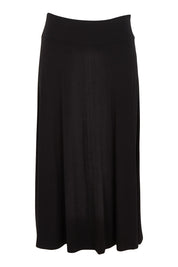 Product shot of The Mix Me Match Me Bamboo Full Skirt in colour Black (Black), from the back