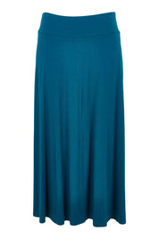 Product shot of The Mix Me Match Me Bamboo Full Skirt in colour Marine (Blue), from the back