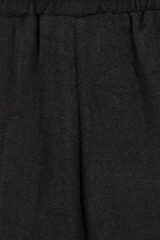 Product shot of The Must Have Linen Look Pull On Shorts in colour Black (Black), detail