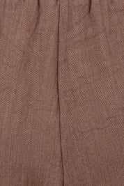 Product shot of The Must Have Linen Look Pull On Shorts in colour Cocoa, detail
