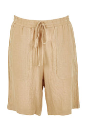 Product shot of The Must Have Linen Look Pull On Shorts in colour Naturals, from the front