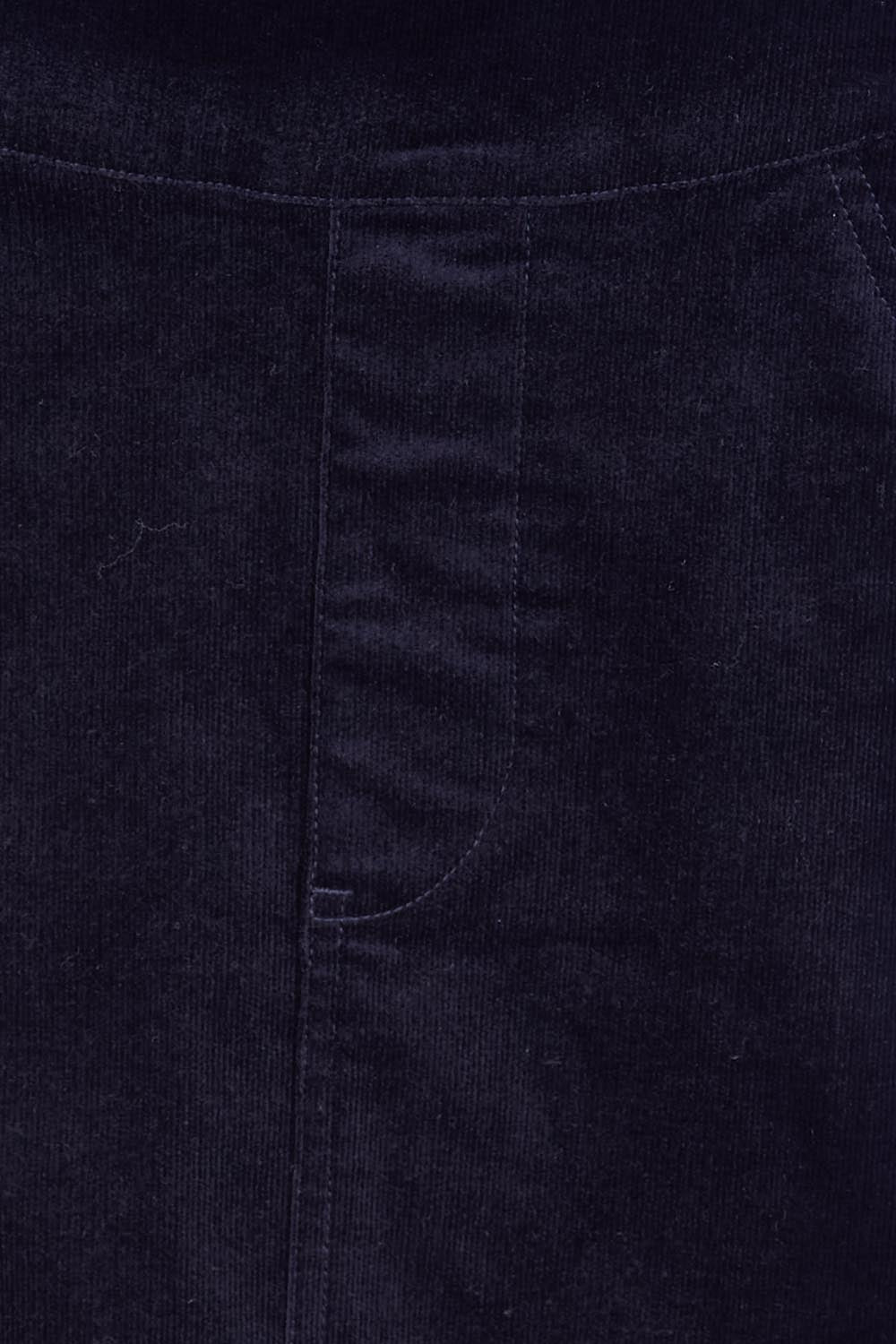 Product shot of the The Keepers Cord Pull On Skirt – Darknavy in colour Darknavy, showing detail