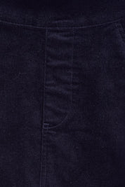Product shot of the The Keepers Cord Pull On Skirt – Darknavy in colour Darknavy, showing detail