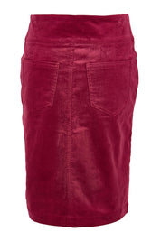 Product shot of the The Keepers Cord Pull On Skirt – Dustyrose in colour Dustyrose, from the back