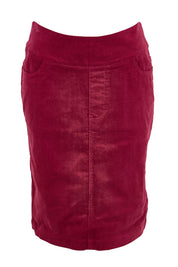 Product shot of the The Keepers Cord Pull On Skirt – Dustyrose in colour Dustyrose, from the front