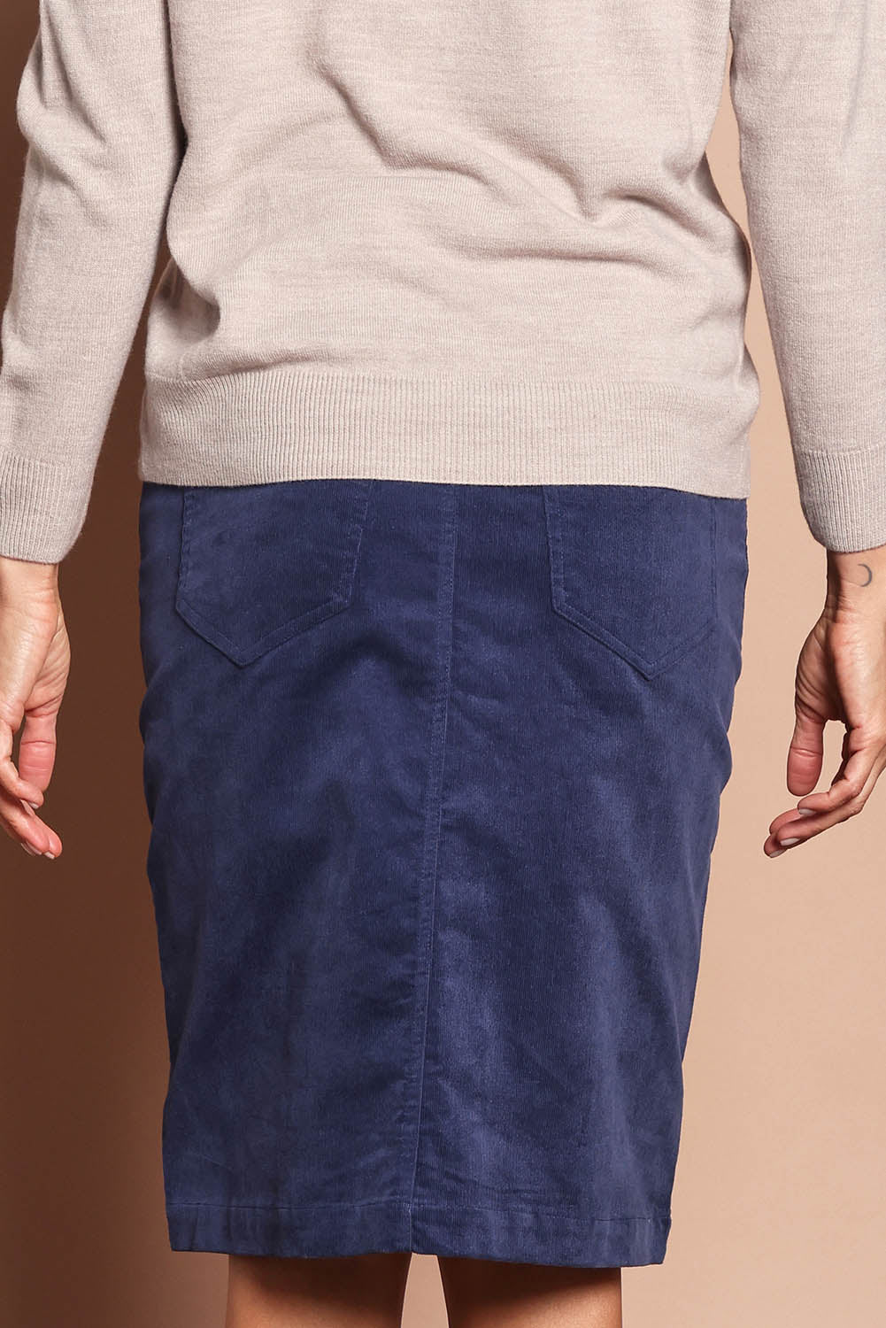 The Keepers Cord Pull On Skirt – Navy