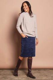 The Keepers Cord Pull On Skirt – Navy