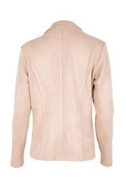 Product shot of the The Luxe Faux Suede Blazer – Baci in colour Baci, from the back