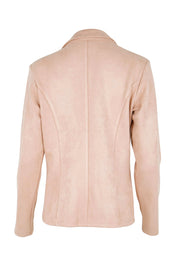 Product shot of the The Luxe Faux Suede Blazer – Baci in colour Baci, from the back
