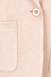 Product shot of the The Luxe Faux Suede Blazer – Baci in colour Baci, showing detail