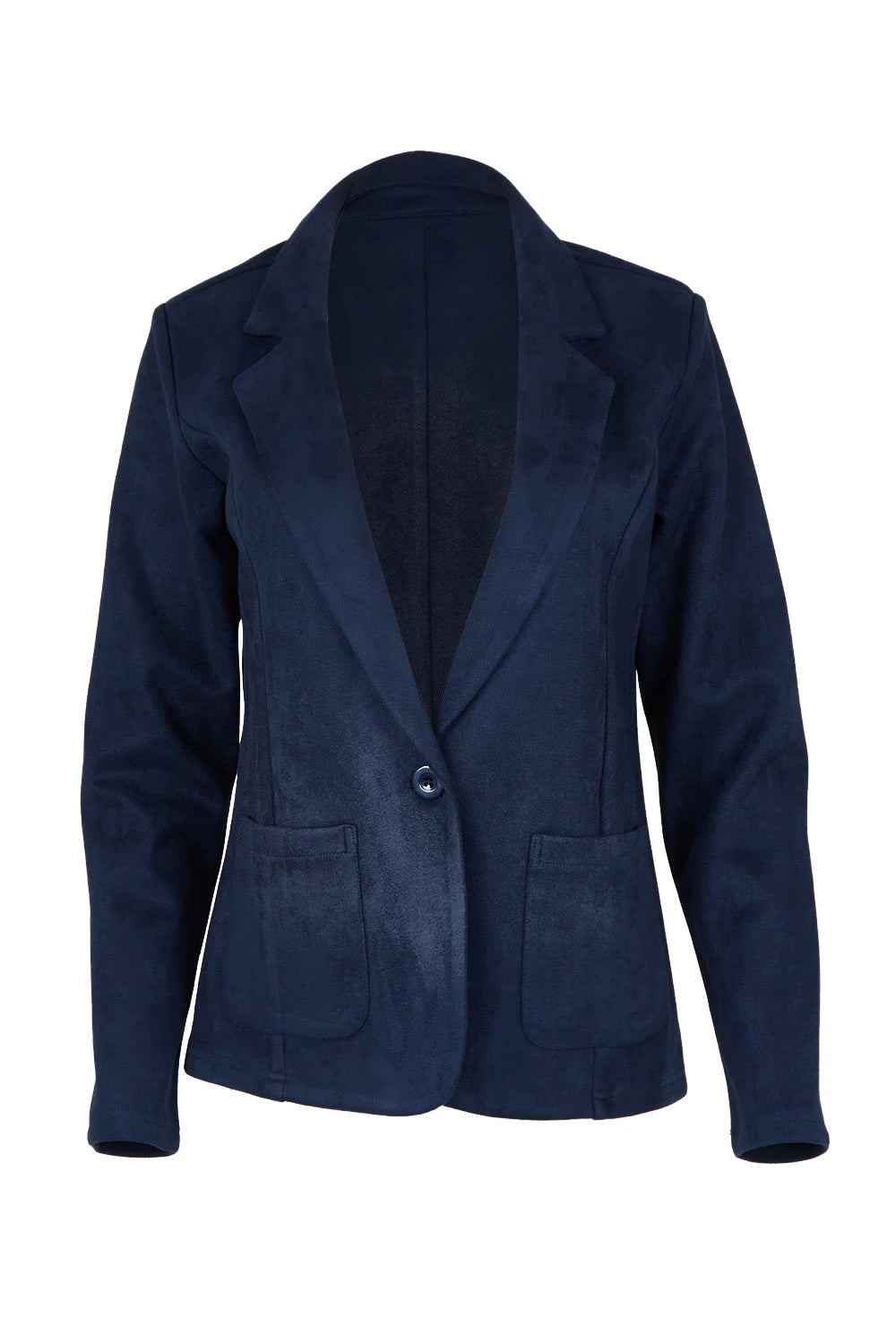 The Luxe Faux Suede Blazer – Navy