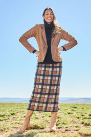 The Luxe Faux Suede Blazer – Tan